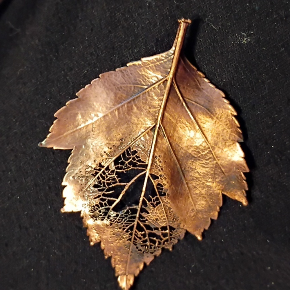 Bronze authentic Hawthorn Leaf Brooch